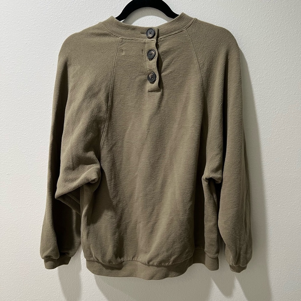 Madewell women’s button-back mock neck top size medium, distant surplus, medium - Picture 4 of 9